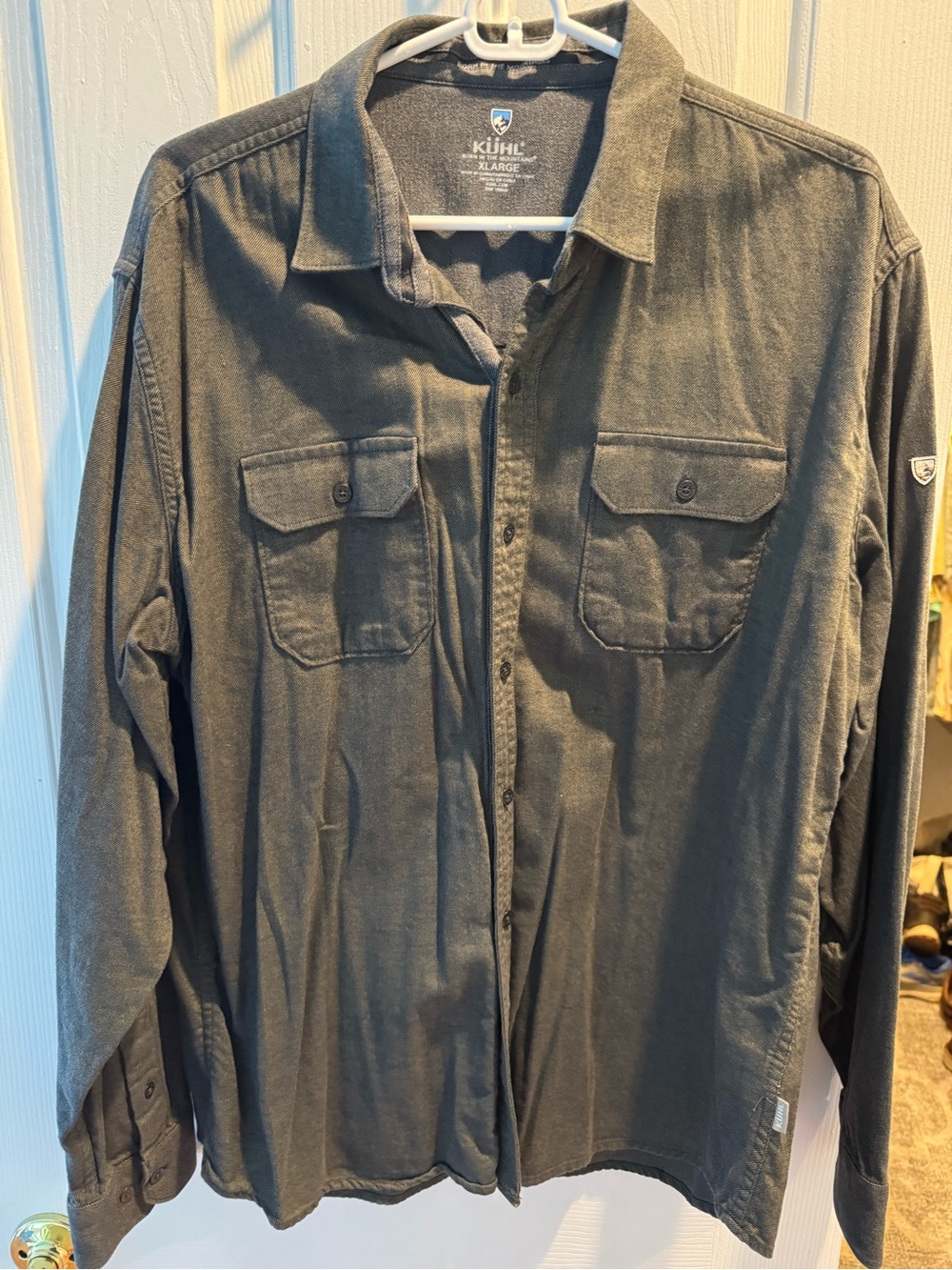 KUHL Men's Olive Shirt Jacket in Dark Olive Green